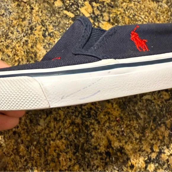 Polo Ralph Lauren Toddler Boys Size 9 Keaton Slip On All Over Pony Preppy Shoes - Picture 8 of 8